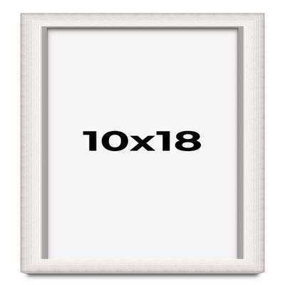10x18 Shadow Box Silver Brushed Striped Display Frame | 1.625 Inches Deep | 1 Inch Moulding Width | Solid Wood | UV Resistant Acrylic Plexiglass, Acid Free Foamboard Backing and Hanging Hardware