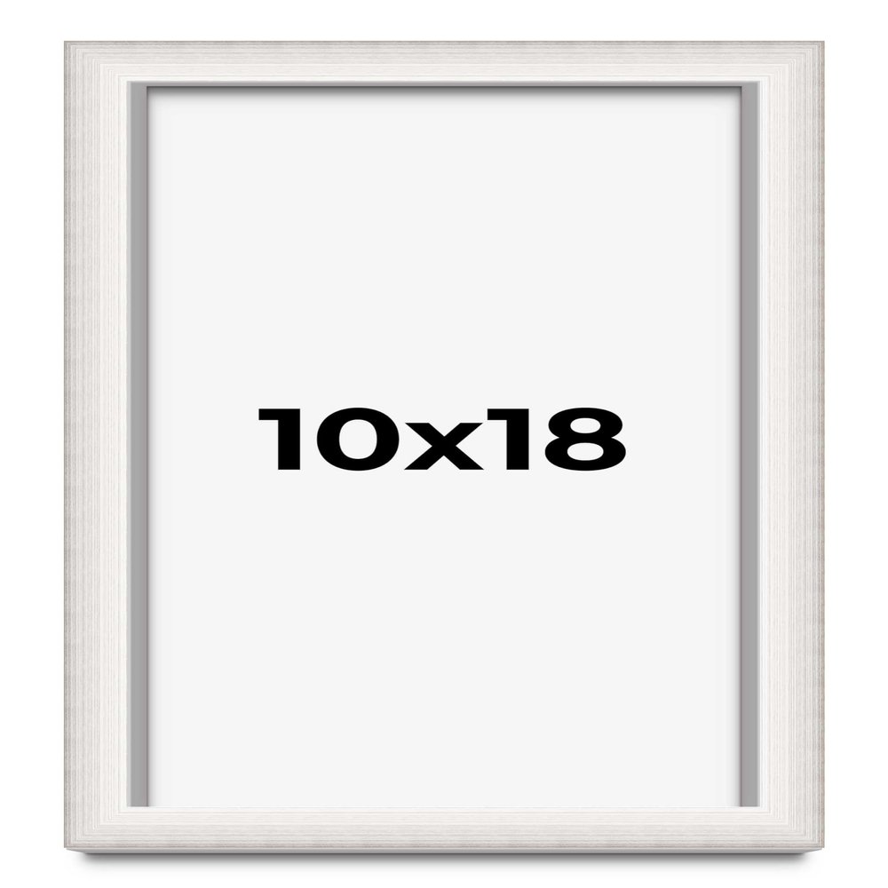 10x18 Shadow Box Silver Brushed Striped Display Frame | 1.625 Inches Deep | 1 Inch Moulding Width | Solid Wood | UV Resistant Acrylic Plexiglass, Acid Free Foamboard Backing and Hanging Hardware