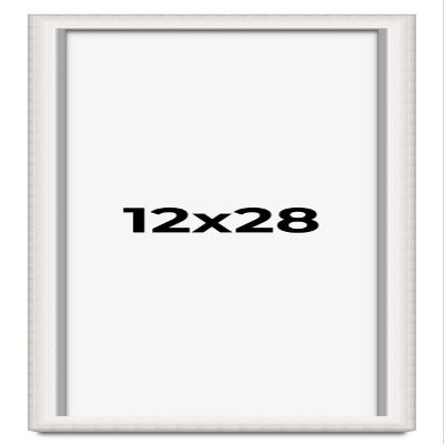 12x28 Shadow Box Silver Brushed Striped Display Frame | 1.625 Inches Deep | 1 Inch Moulding Width | Solid Wood | UV Resistant Acrylic Plexiglass, Acid Free Foamboard Backing and Hanging Hardware