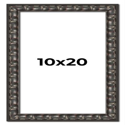 10x20 Frame Black-Brown Medieval Solid Wood Picture Frame | 1.5 Inch Moulding Width | Gotham Beveled Distressed Frame Complete with UV Acrylic, Foam Board Backing & Hanging Hardware