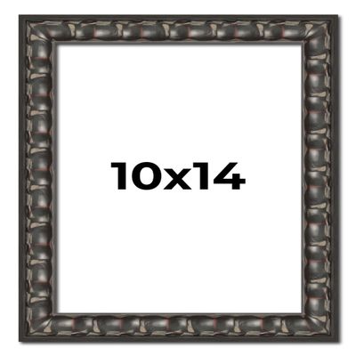 10x14 Frame Black-Brown Medieval Solid Wood Picture Frame | 1.5 Inch Moulding Width | Gotham Beveled Distressed Frame Complete with UV Acrylic, Foam Board Backing & Hanging Hardware