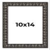 10x14 Frame Black-Brown Medieval Solid Wood Picture Frame | 1.5 Inch Moulding Width | Gotham Beveled Distressed Frame Complete with UV Acrylic, Foam Board Backing & Hanging Hardware view 1