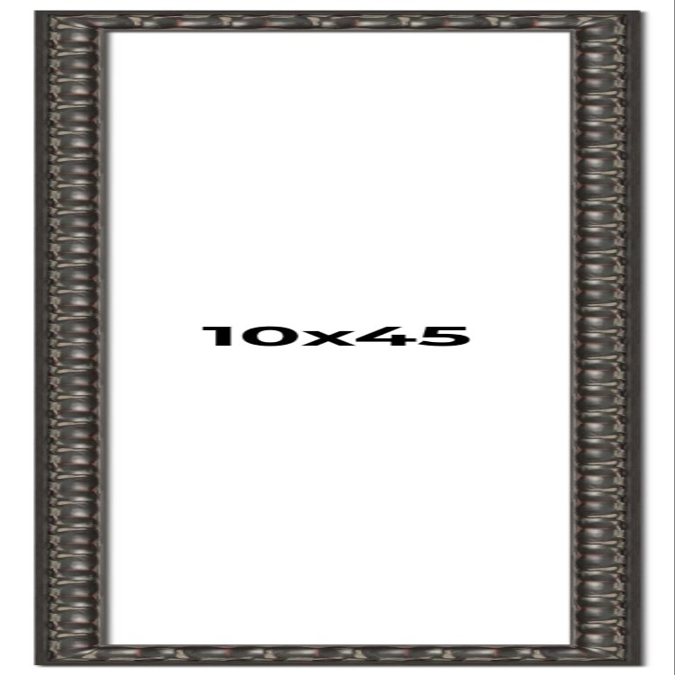10x45 Frame Black-Brown Medieval Solid Wood Picture Frame | 1.5 Inch Moulding Width | Gotham Beveled Distressed Frame Complete with UV Acrylic, Foam Board Backing & Hanging Hardware