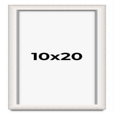 10x20 Shadow Box Silver Brushed Striped Display Frame | 1.625 Inches Deep | 1 Inch Moulding Width | Solid Wood | UV Resistant Acrylic Plexiglass, Acid Free Foamboard Backing and Hanging Hardware