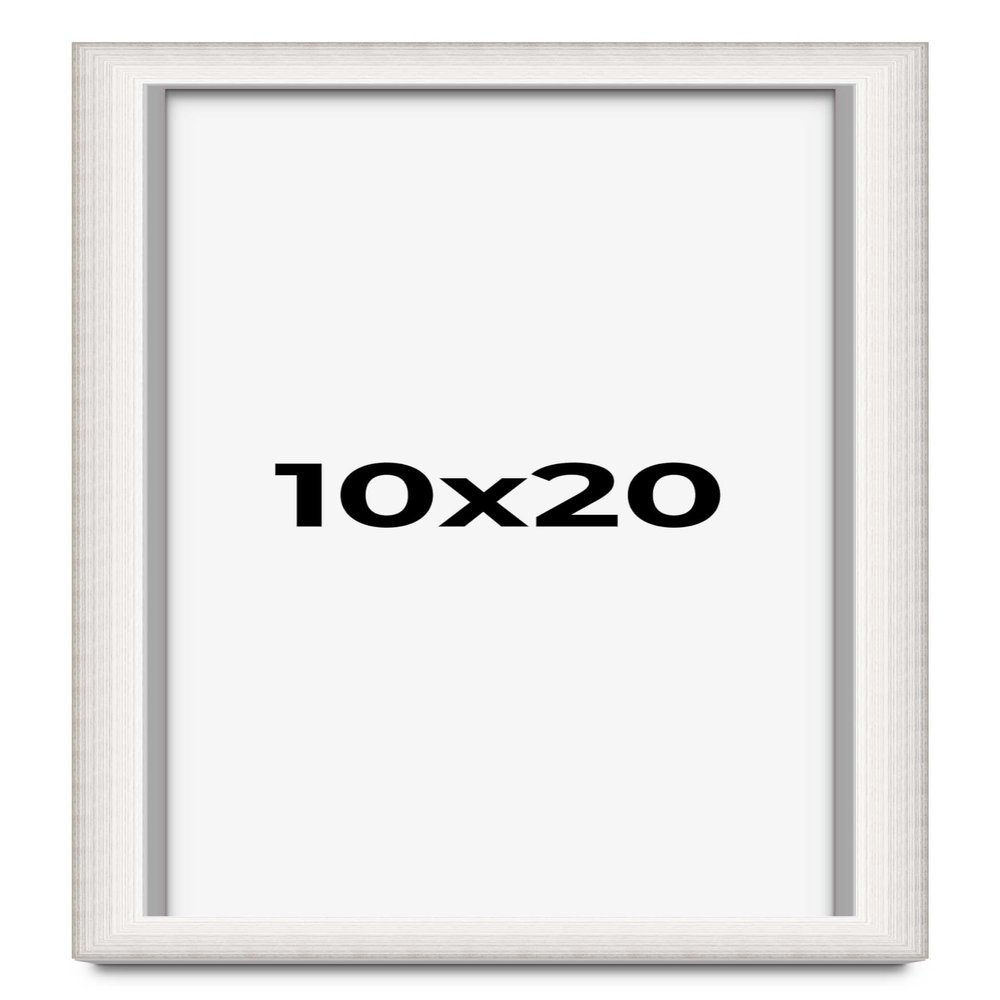 10x20 Shadow Box Silver Brushed Striped Display Frame | 1.625 Inches Deep | 1 Inch Moulding Width | Solid Wood | UV Resistant Acrylic Plexiglass, Acid Free Foamboard Backing and Hanging Hardware