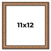 11x12 Frame Gold Real Wood Picture Frame Width 1.25 Inches | Interior Frame Depth 0.5 Inches | Garrin Gold Traditional Photo Frame Complete with UV Acrylic, Foam Board Backing & Hanging Hardware view 1