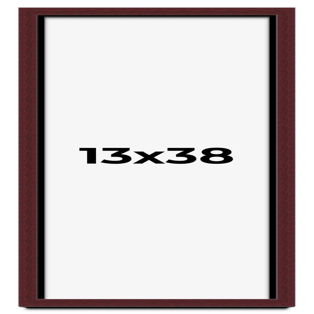 13x38 Shadow Box Frame Brown | 1.625 Inches Deep Real Wood Traditional Shadowbox Display Frame | UV Resistant Acrylic Front, Acid Free Backing, and Hanging Hardware | Dunstan Picture Frame Style