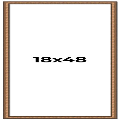 18x48 Frame Gold Real Wood Picture Frame Width 1.25 Inches | Interior Frame Depth 0.5 Inches | Garrin Gold Traditional Photo Frame Complete with UV Acrylic, Foam Board Backing & Hanging Hardware