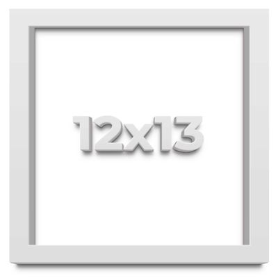 12x13 Shadow Box High Gloss White Display Frame | 1.625 Inches Deep | 1 Inch Moulding Width | Solid Wood | UV Resistant Acrylic Plexiglass, Acid Free Backing and Hanging Hardware Included