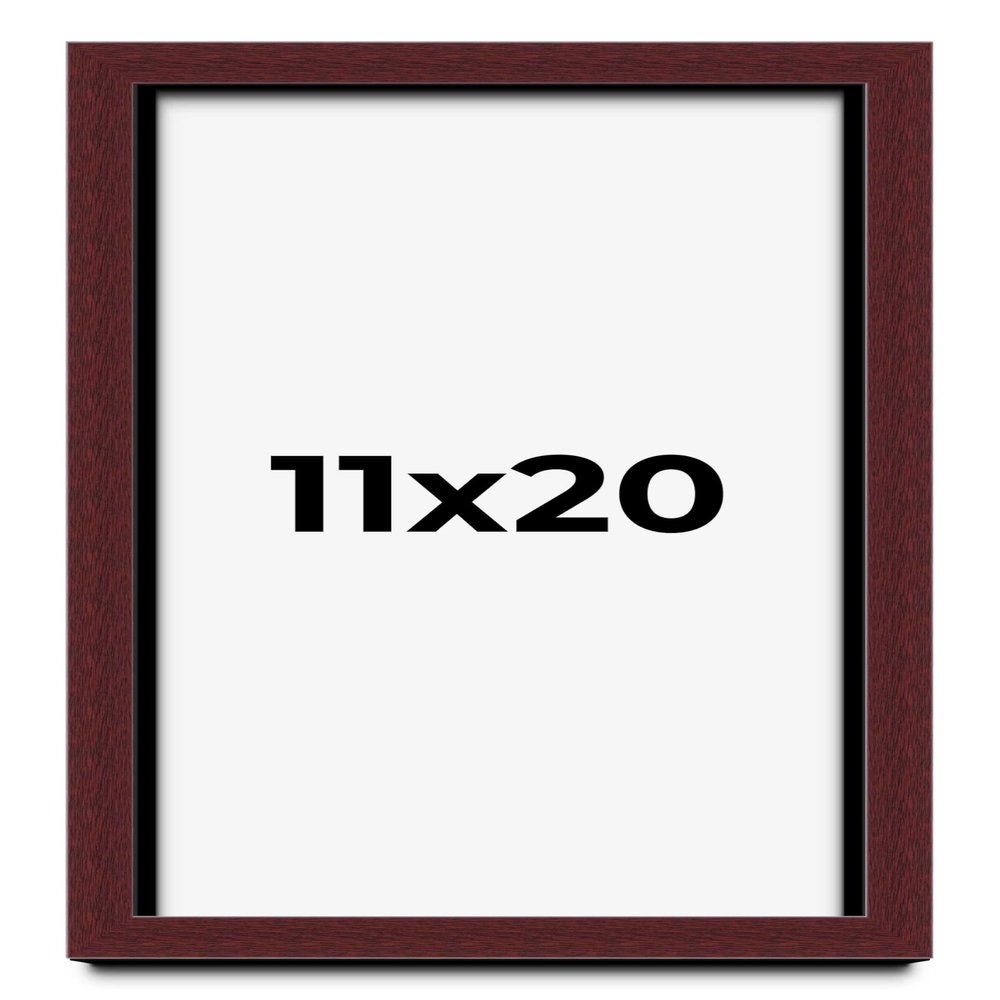 11x20 Shadow Box Frame Brown | 1.625 Inches Deep Real Wood Traditional Shadowbox Display Frame | UV Resistant Acrylic Front, Acid Free Backing, and Hanging Hardware | Dunstan Picture Frame Style
