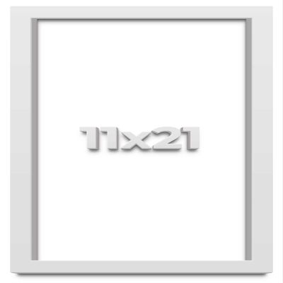11x21 Shadow Box High Gloss White Display Frame | 1.625 Inches Deep | 1 Inch Moulding Width | Solid Wood | UV Resistant Acrylic Plexiglass, Acid Free Backing and Hanging Hardware Included