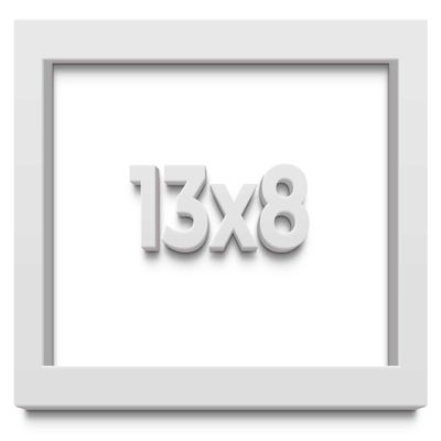 13x8 Shadow Box High Gloss White Display Frame | 1.625 Inches Deep | 1 Inch Moulding Width | Solid Wood | UV Resistant Acrylic Plexiglass, Acid Free Backing and Hanging Hardware Included