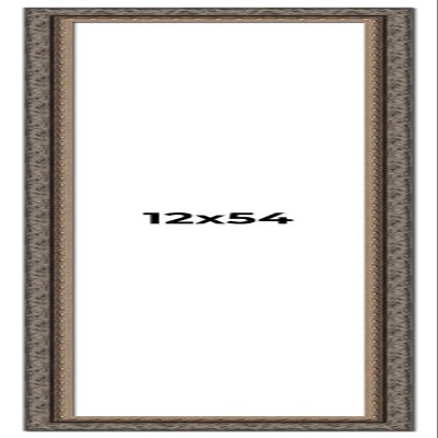 12x54 Frame Black and Gold Ornate Fitz Solid Wood Picture Frame Width 2 Inches | Interior Depth 0.5 Inches | Fitz Black Traditional Photo Frame with UV Acrylic, Foam Board Backing & Hanging Hardware