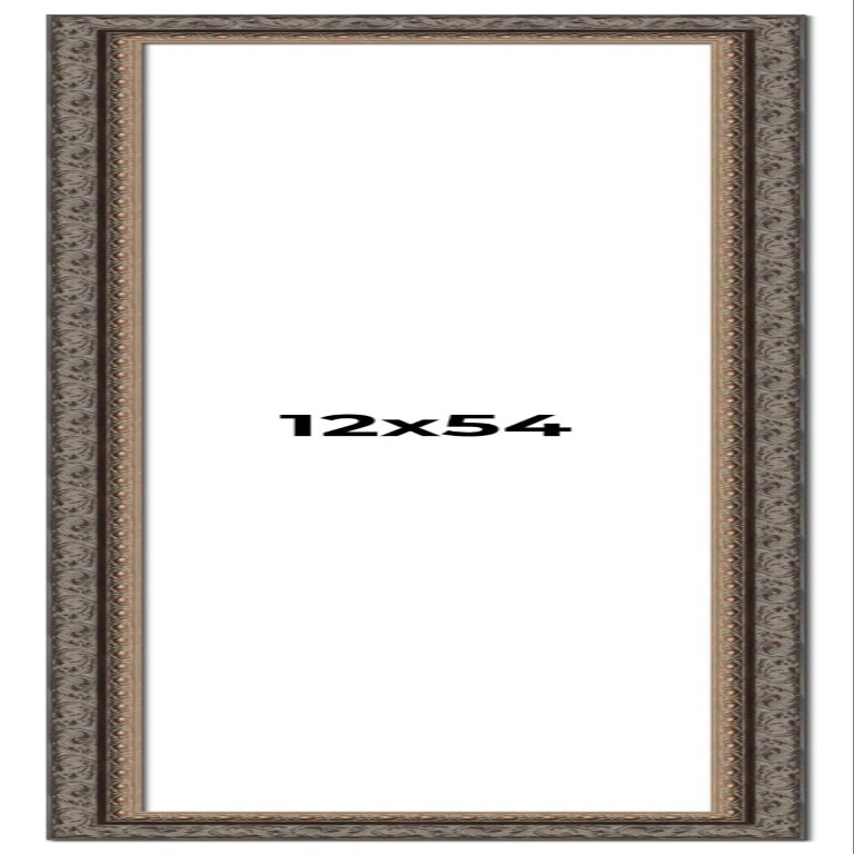 12x54 Frame Black and Gold Ornate Fitz Solid Wood Picture Frame Width 2 Inches | Interior Depth 0.5 Inches | Fitz Black Traditional Photo Frame with UV Acrylic, Foam Board Backing & Hanging Hardware