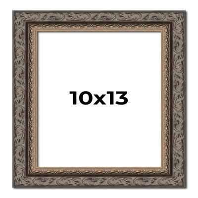 10x13 Frame Black and Gold Ornate Solid Wood Picture Frame Width 2 Inches | Interior Depth 0.5 Inches | Black Traditional Photo Frame with UV Acrylic, Foam Board Backing & Hanging Hardware
