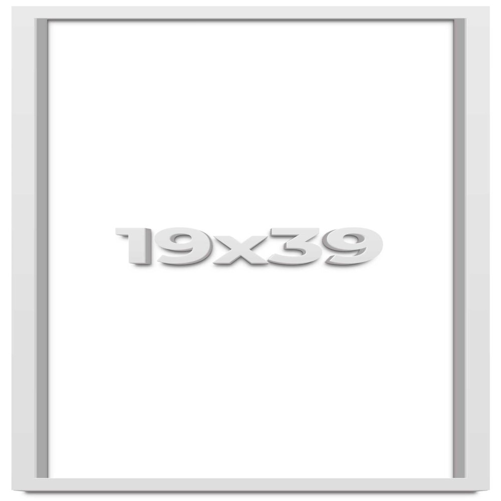 19x39 Shadow Box High Gloss White Display Frame | 1.625 Inches Deep | 1 Inch Moulding Width | Solid Wood | UV Resistant Acrylic Plexiglass, Acid Free Backing and Hanging Hardware Included