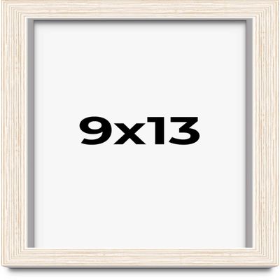 CustomPictureFrames 9x13 Rustic Shadow Box Frame - Solid Wood, UV Acrylic, Acid Free Backing & Hanging Hardware - Finnegan Shadow Box Display Case - Display Poster Arts, Photos & Certificates - White