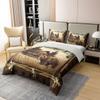 100% Cotton Jungle Wooden Cabin Duvet Cover,Outdoor Adventure Wild Bear Pine Tree Bedding Set for Room Decor,Retro Wood Frame Bear Wildlife Paw Print All Season Comforter Cover (No Comforter) Full view 3