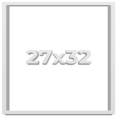 27x32 Shadow Box High Gloss White Display Frame | 1.625 Inches Deep | 1 Inch Moulding Width | Solid Wood | UV Resistant Acrylic Plexiglass, Acid Free Backing and Hanging Hardware Included