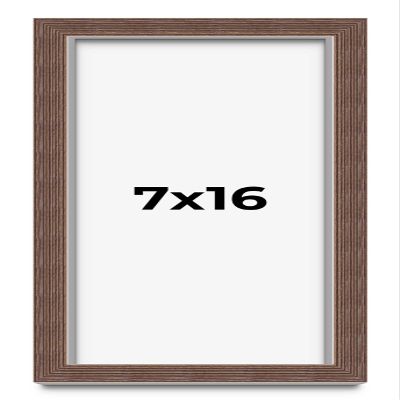 CustomPictureFrames 7x16 Rustic Shadow Box Frame - Solid Wood, UV Acrylic, Acid Free Backing & Hanging Hardware - Bruno Shadow Box Display Case - Display Poster Arts, Photos & Certificates - Brown