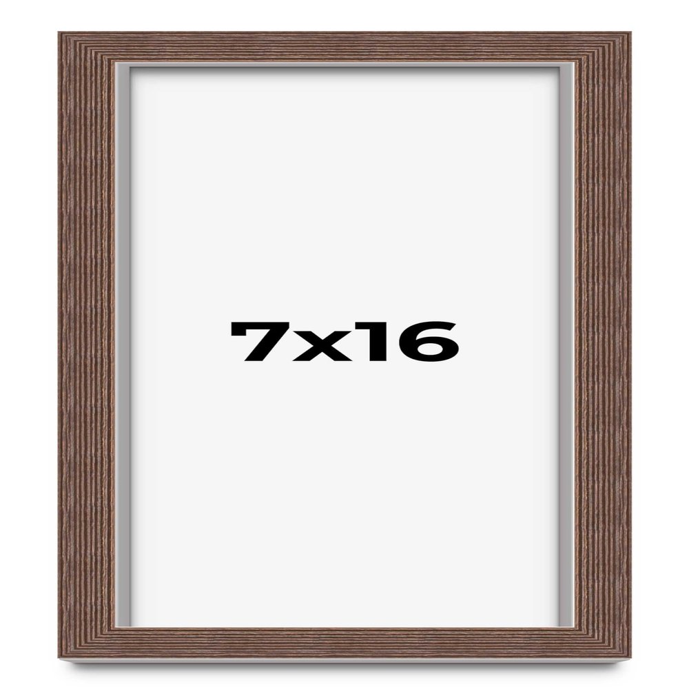 CustomPictureFrames 7x16 Rustic Shadow Box Frame - Solid Wood, UV Acrylic, Acid Free Backing & Hanging Hardware - Bruno Shadow Box Display Case - Display Poster Arts, Photos & Certificates - Brown