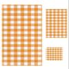 Polyester Towel Set 3 Piece, Thanksgiving Country Style Orange and White Checkered Gingham Plaid Fall 1 Bath Towel,1 Handkerchiefs,1 Washcloth For Bathroom,College Dorm,Kitchen,Shower,Pool,Hotel view 1