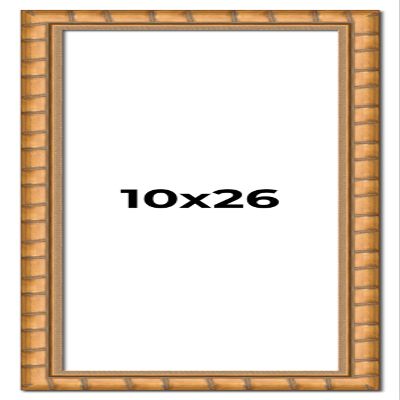 10x26 Frame Gold Real Wood Picture Frame Width 1.5 Inches | Interior Frame Depth 0.5 Inches | Bhutan Bamboo Photo Frame Complete with UV Acrylic, Foam Board Backing & Hanging Hardware