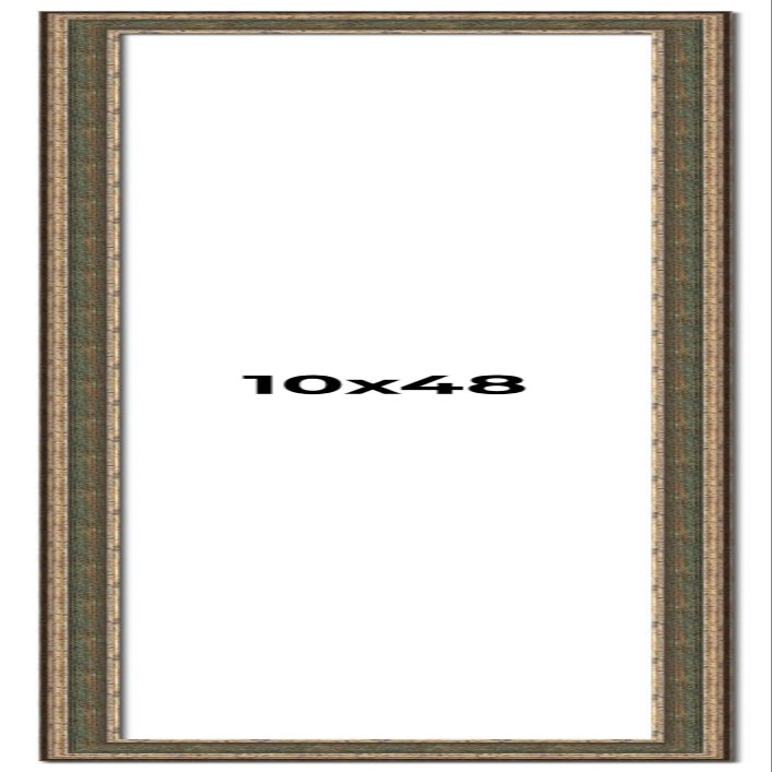 10x48 Frame Tarnished Silver Solid Wood Picture Frame Width 1.5 Inches | Interior Depth 0.5 Inches | Oddone Traditional Photo Frame Complete with UV Acrylic, Foam Board Backing & Hanging Hardware