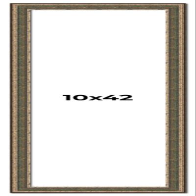 10x42 Frame Tarnished Silver Solid Wood Picture Frame Width 1.5 Inches | Interior Depth 0.5 Inches | Oddone Traditional Photo Frame Complete with UV Acrylic, Foam Board Backing & Hanging Hardware