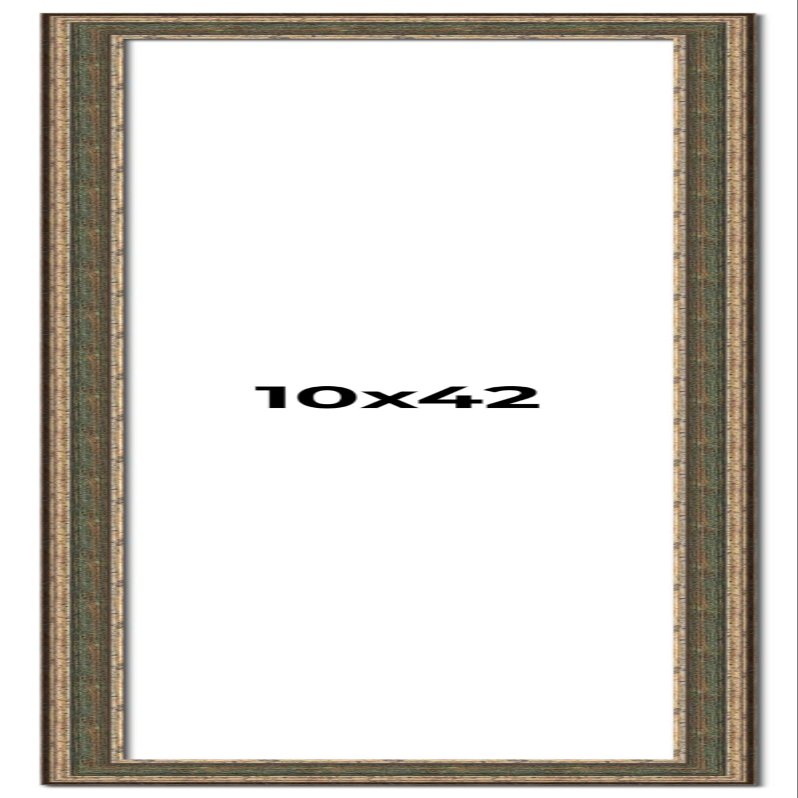 10x42 Frame Tarnished Silver Solid Wood Picture Frame Width 1.5 Inches | Interior Depth 0.5 Inches | Oddone Traditional Photo Frame Complete with UV Acrylic, Foam Board Backing & Hanging Hardware