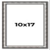 10x17 Frame Silver Real Wood Picture Frame Width 1.125 Inches | Interior Frame Depth 0.5 Inches | Complete with UV Acrylic, Foam Board Backing & Hanging Hardware view 1