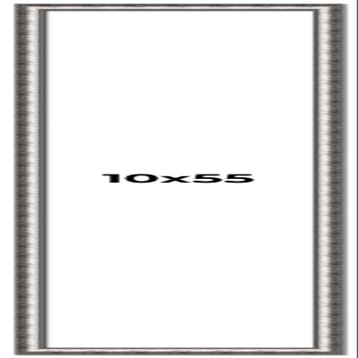 10x55 Frame Silver Real Wood Picture Frame Width 1.125 Inches | Interior Frame Depth 0.5 Inches | Complete with UV Acrylic, Foam Board Backing & Hanging Hardware