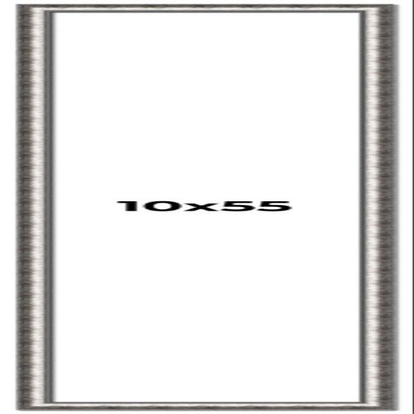 10x55 Frame Silver Real Wood Picture Frame Width 1.125 Inches | Interior Frame Depth 0.5 Inches | Complete with UV Acrylic, Foam Board Backing & Hanging Hardware
