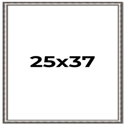 25x37 Frame Silver Real Wood Picture Frame Width 1.125 Inches | Interior Frame Depth 0.5 Inches | Complete with UV Acrylic, Foam Board Backing & Hanging Hardware