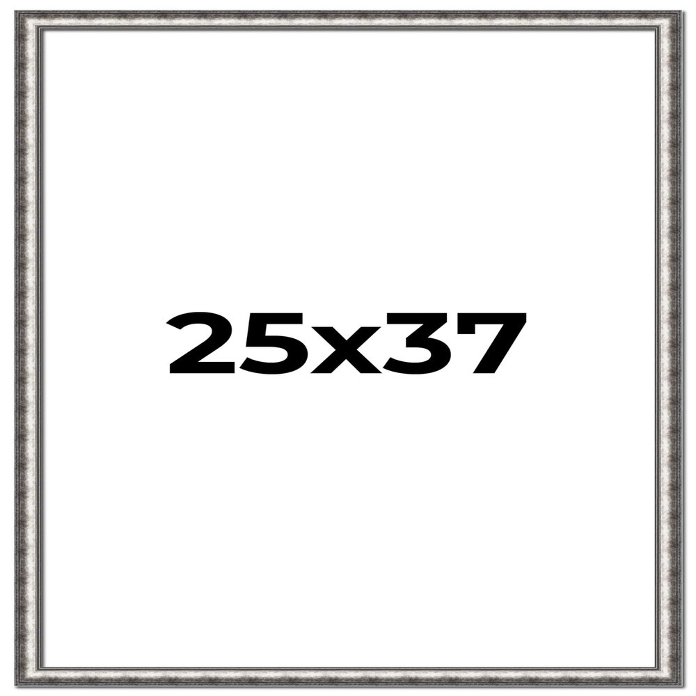 25x37 Frame Silver Real Wood Picture Frame Width 1.125 Inches | Interior Frame Depth 0.5 Inches | Complete with UV Acrylic, Foam Board Backing & Hanging Hardware