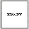 25x37 Frame Silver Real Wood Picture Frame Width 1.125 Inches | Interior Frame Depth 0.5 Inches | Complete with UV Acrylic, Foam Board Backing & Hanging Hardware view 1