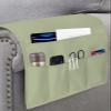 LEOKOTI Sage Green Remote Control Holder for Bed Recliner Sofa Armrest Organizer, Farmhouse Sage Green Decor Couch Caddy Bedside Storage with 5 Pockets for Magazine/Phone/Cup 19.7"x35" view 3