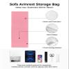 LEOKOTI Pink Remote Control Holder for Bed Recliner Sofa Armrest Organizer, Pure Pink Couch Caddy Bedside Storage with 4 Pockets for Magazine/Phone/Cup 13"x35" view 2