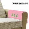 LEOKOTI Pink Remote Control Holder for Bed Recliner Sofa Armrest Organizer, Pure Pink Couch Caddy Bedside Storage with 4 Pockets for Magazine/Phone/Cup 13"x35" view 4