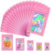 JETMORE 100 PCS Holographic Bags, Pink Mylar Bags, 4x6in Resealable Bags view 1