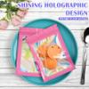 JETMORE 100 PCS Holographic Bags, Pink Mylar Bags, 4x6in Resealable Bags view 2