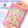 JETMORE 100 PCS Holographic Bags, Pink Mylar Bags, 4x6in Resealable Bags view 4