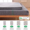 Cooling Bed Mattress Topper,2.4/3.5In Thick Cooling Gel Memory Foam Mattress Pad,Queen Memory Foam Mattress Topper,Medium Firm Mattress Topper with Removable Soft Cover,Gray 9cm,Queen view 2