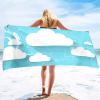 ISILA Quick Dry Bath Towel Oversized Beach Towel Cute Cartoon Cloud sandless Beach Towel, sandproof Beach Blanket, view 3