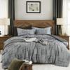 MaiRve Charcoal Grey Full Comforter Set, Textured Design Grey Crinkle Bed in A Bag Full Size, Full Comforter Set with 7 Pieces with Comforter, Sheets, Pillowcases & Shams 80"x 90" view 1