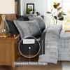 MaiRve Charcoal Grey Full Comforter Set, Textured Design Grey Crinkle Bed in A Bag Full Size, Full Comforter Set with 7 Pieces with Comforter, Sheets, Pillowcases & Shams 80"x 90" view 3