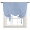 ALAGEO Tie Up Curtain for Window Solid Color Kitchen Curtains Adjustable Balloon Tie Up Shade for Small Window Light Blue Window Curtain for Kitchen Bathroom Living Room 1 Panel Rod Pocket, 52"x45" view 1