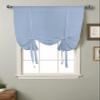 ALAGEO Tie Up Curtain for Window Solid Color Kitchen Curtains Adjustable Balloon Tie Up Shade for Small Window Light Blue Window Curtain for Kitchen Bathroom Living Room 1 Panel Rod Pocket, 52"x45" view 2