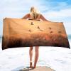 ISILA Summer Soft Towel Blanket 3D Pattern White Crane Print Large Bath Towel Pool Swimming Travel Beach Towel view 1
