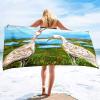 ISILA Summer Soft Towel Blanket 3D Pattern White Crane Print Large Bath Towel Pool Swimming Travel Beach Towel view 3